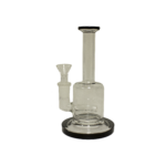 6.5" Straight Neck Inline Perc Water Pipe with Bowl