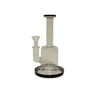 6.5" Straight Neck Inline Perc Water Pipe with Bowl