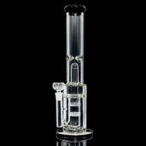 Waterpipe - 18in - Tube Shift - 5mm Thick - Tree Perc - Asst. Color Accents