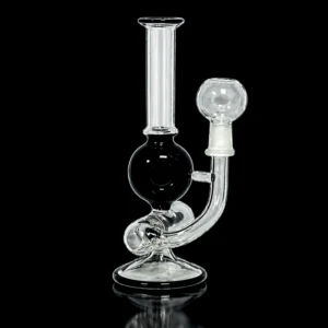 Waterpipe - 8in - Tube Shift - Direct Inject Downstem Perc - Orb Design - Black Accents