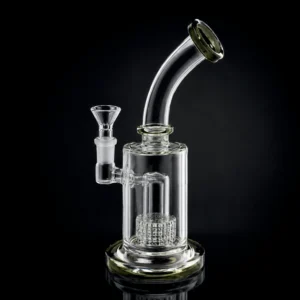 Waterpipe - 8.5in - Bent Neck - Cylindrical Perc - Asst. Color Accents