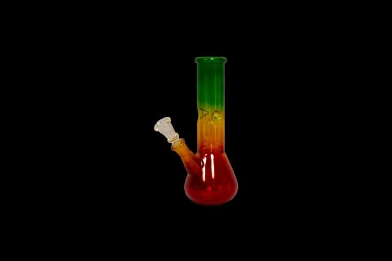 8" Rasta Water Pipe with Perk