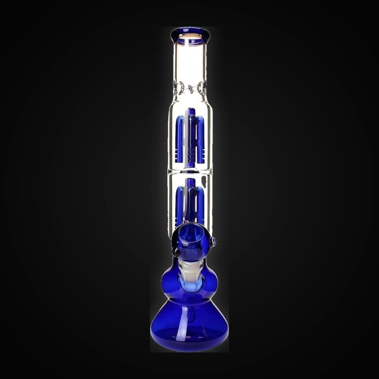 14.5" Blue Water Pipe with Double Perk