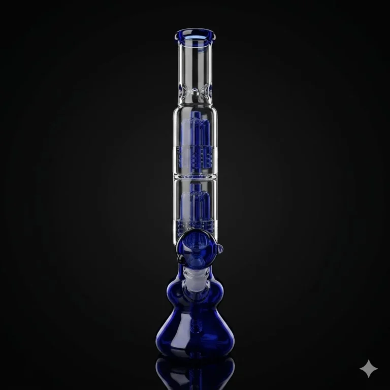 14.5" Blue Water Pipe with Double Perk