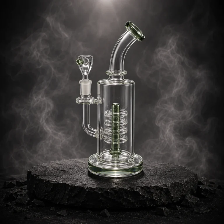10.6" Green Glass Water Pipe