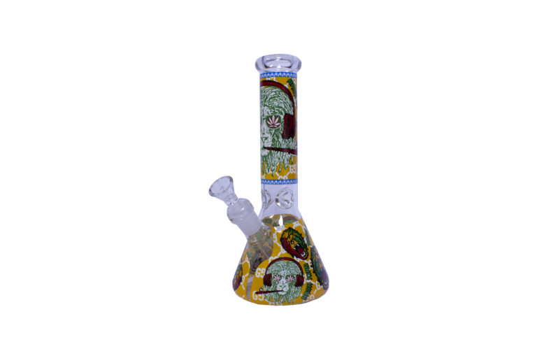 9.5" Glow in Dark Water Pipe w/Concave Accents