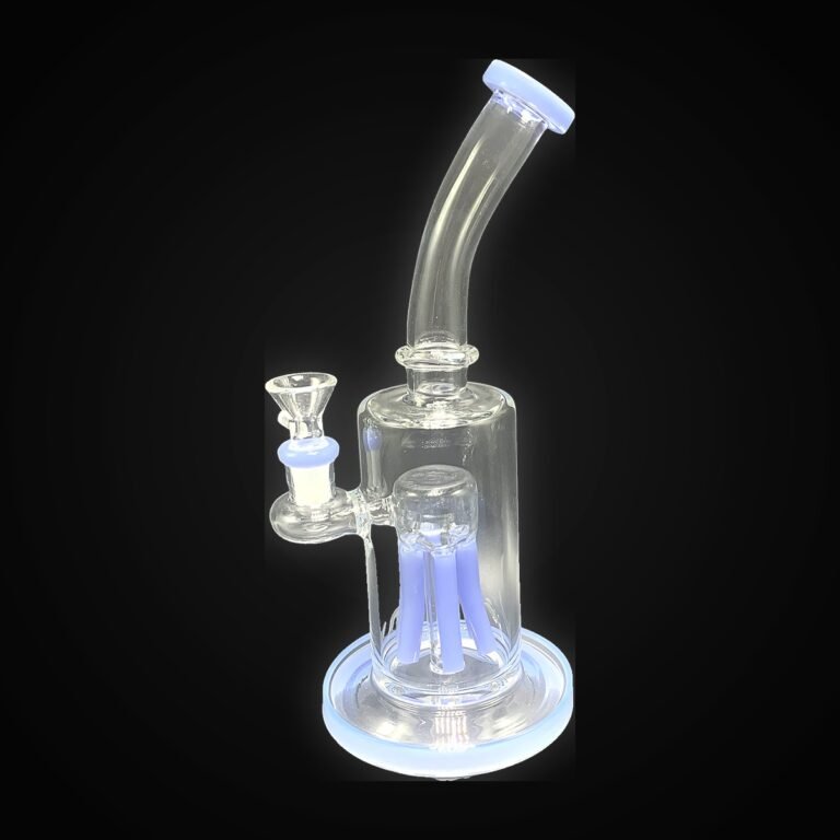 10" Bent Neck Water Pipe with Blue Jade Colored Tree Perc