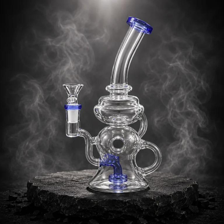 10.5" Bent Neck Recirculating Wathet Water Pipe with Disc Perc