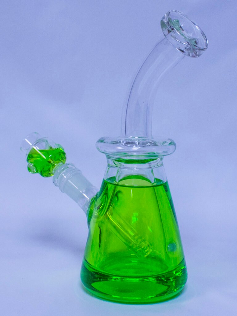 Bent Neck Green Glycerin Water Pipe