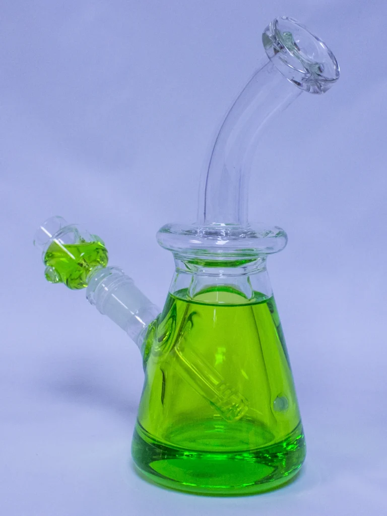 Bent Neck Green Glycerin Water Pipe
