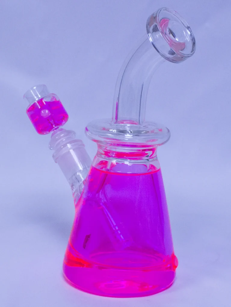 Bent Neck Pink Glycerin Water Pipe