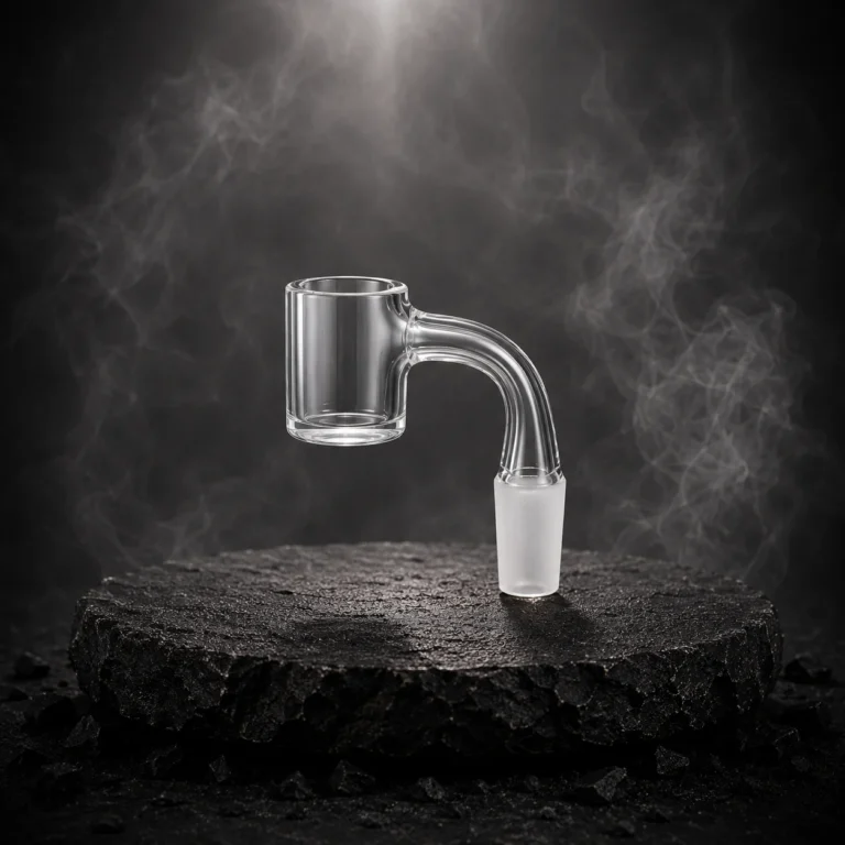 14mm 90 Degree Clear Bottom Beveled Edge Quartz Banger