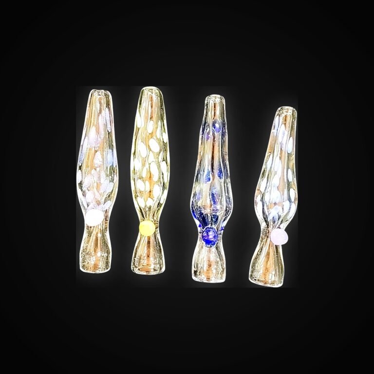 GLASS CHILLUM 4" fancy dotted DESIGN ASST