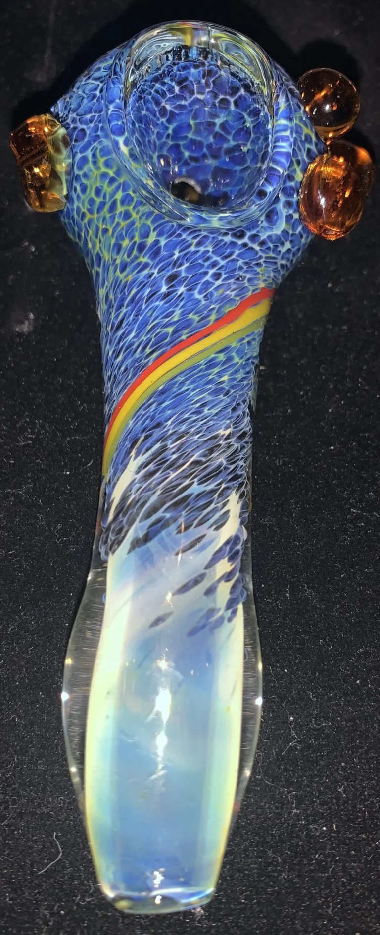 Double Color Frit With Silver Fume & Rasta Outline -SKU:C0455