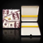 CIGARETTE CASE MTL DOLLAR SIGN — assorted designs and colors