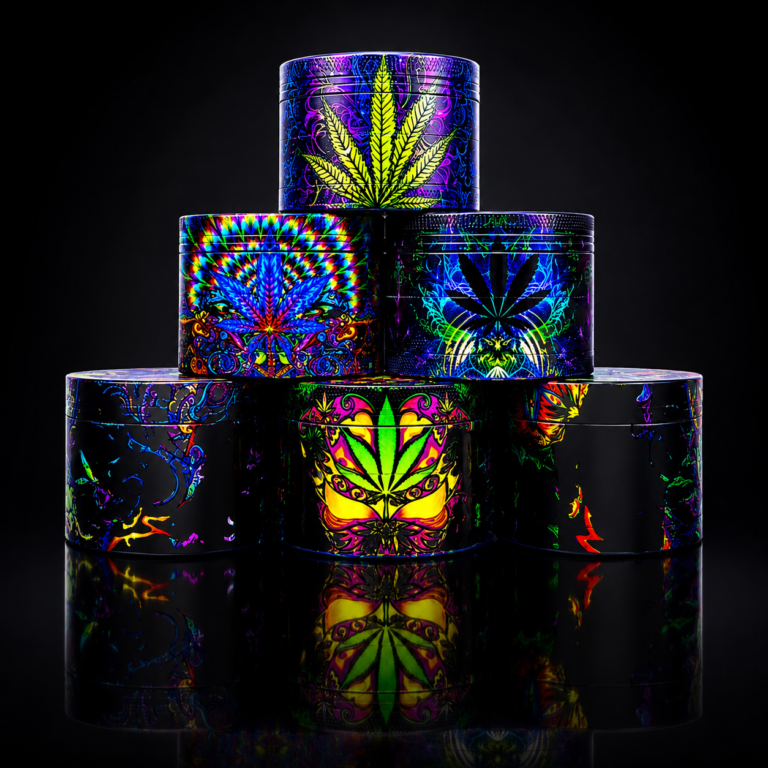 2" 4 PART ZINC 12 PER DISPLAY Psychedelic Leaf