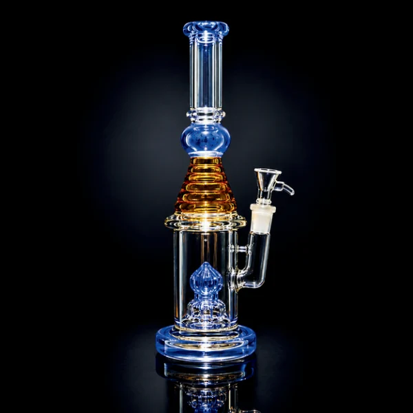 Waterpipe - 10in - Tube Shift - Showerhead Perc - Asst. Color Accents