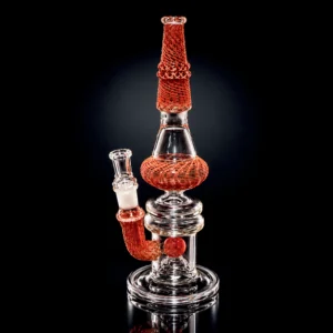 Waterpipe - 12in - Tapered Tube Shift - Wig Wag - Multi Chamber - Accent Rings