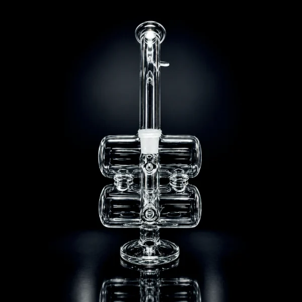 Waterpipe - 8in - Bent Neck - Double Barrel - Clear