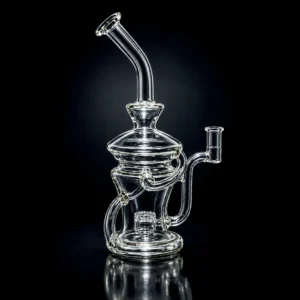 Waterpipe - 10in - Bent Neck - Crystal Loop Recycler - Dual Loop
