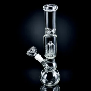 Waterpipe - 11in - Bubble Bottom - Tree Perc - Ice Pinch - Clear