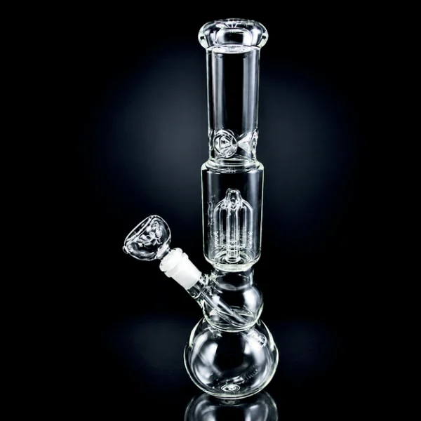 Waterpipe - 11in - Bubble Bottom - Tree Perc - Ice Pinch - Clear