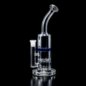Waterpipe - ??in - Bent Neck - Recycler - Dual Loop - Assorted Color Accents