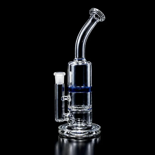 Waterpipe - ??in - Bent Neck - Recycler - Dual Loop - Assorted Color Accents