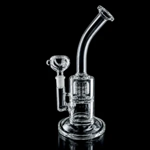 Waterpipe - 8in - Bent Neck - Matrix Perc - Clear