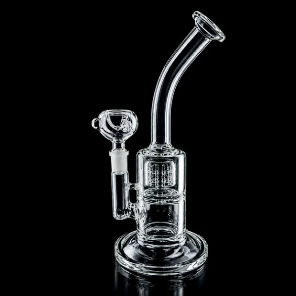 Waterpipe - 8in - Bent Neck - Matrix Perc - Clear