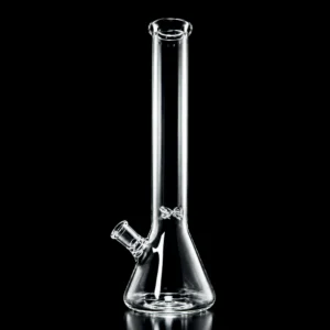 Waterpipe - 12in - Beaker Bottom - 5mm Thick - Ice Pinch - Clear