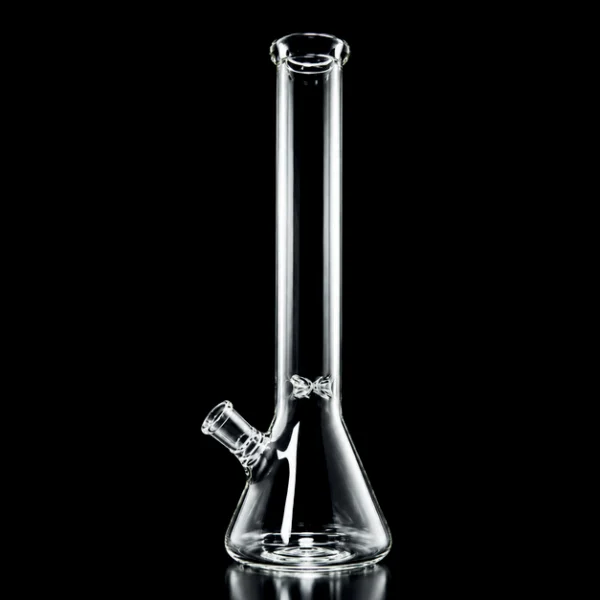 Waterpipe - 12in - Beaker Bottom - 5mm Thick - Ice Pinch - Clear