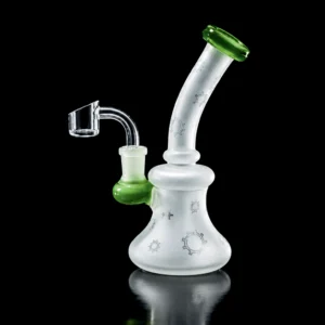 Waterpipe - 7.5in - Bent Neck - Includes Banger - Sandblasted - Asst. Color Accents
