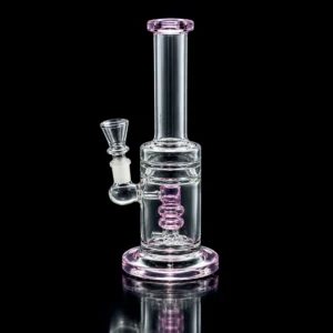 Waterpipe - 10in - Tube Shift - Spiral Coil Perc - Asst. color Accents