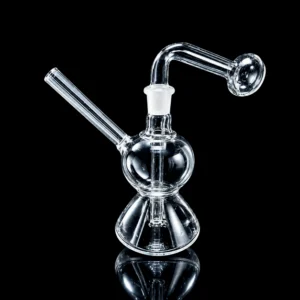 Waterpipe - 5in - Oil Burner - Double Bubble Bottom - w/ 14mm Attachment