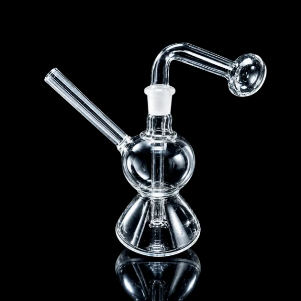 Waterpipe - 5in - Oil Burner - Double Bubble Bottom - w/ 14mm Attachment
