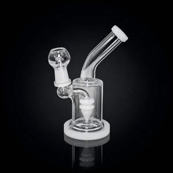 Waterpipe - 6in - Bent Neck - Spiral Perc - Asst Color Accents