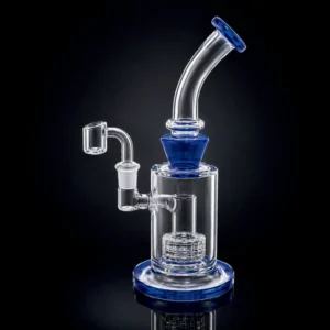 Waterpipe - 9.5in - Bent Neck -Matrix Perc - Asst. Color Accents
