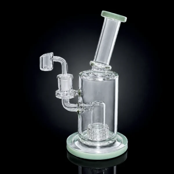 Waterpipe - 9.5in - Offset Neck - Matrix Perc - Includes Banger - Asst. Color Accents