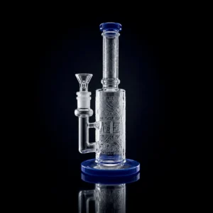 Waterpipe - 9.5in - Tube Shift - Matrix Perc - Frosted - Asst. Color Accents