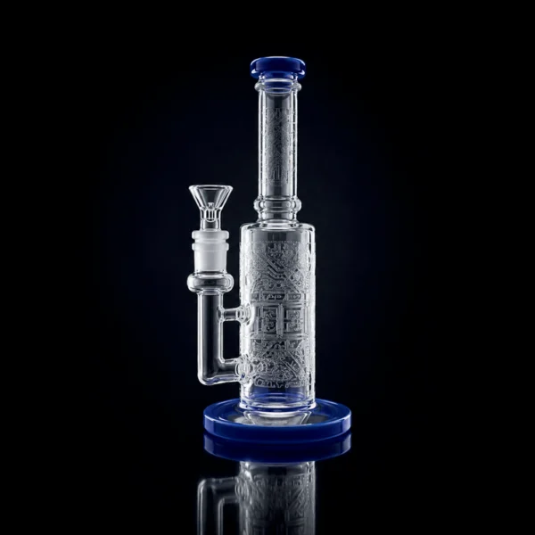 Waterpipe - 9.5in - Tube Shift - Matrix Perc - Frosted - Asst. Color Accents