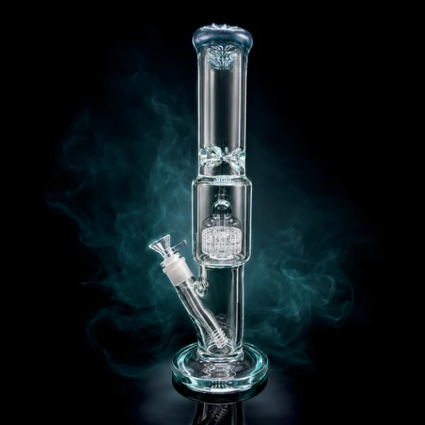 Waterpipe - 15in - Tube Shift - Matrix Barrel Perc - Ice Pinch - Asst. Color Accents