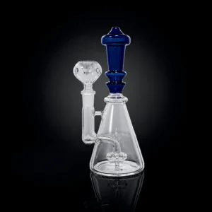 Waterpipe - 8.5in - Beaker Base - Stemless - Showerhead Perc - Asst. Color Accents