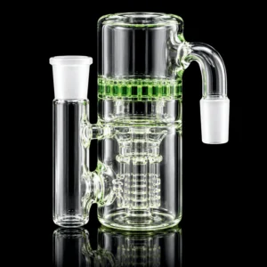 14mm 90° male AshCatcher with Trees with Honeycomb Green