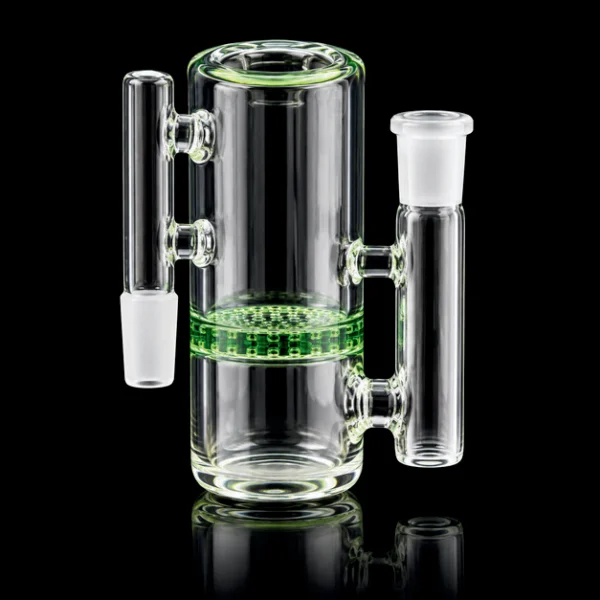 14mm male 90° Ash Catcher with Single Honeycomb Green