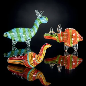 Glass Animals 3 pcs - Rhino/Camel/Swan