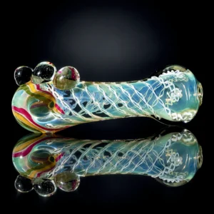 4" Pipe Silver Fume Inside with Rasta Outline