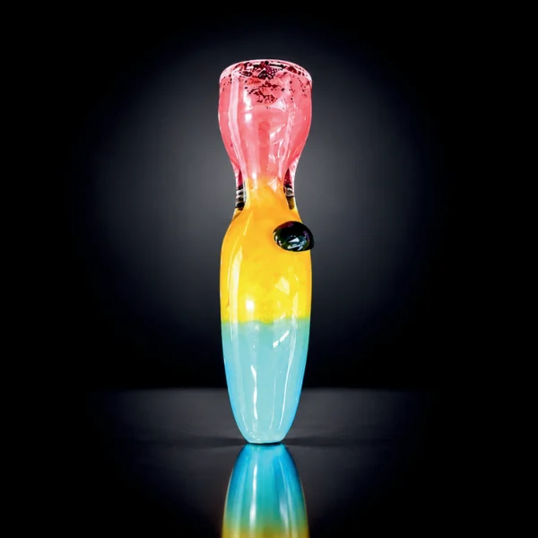 Glass Chillum - Rainbow Fish Shape