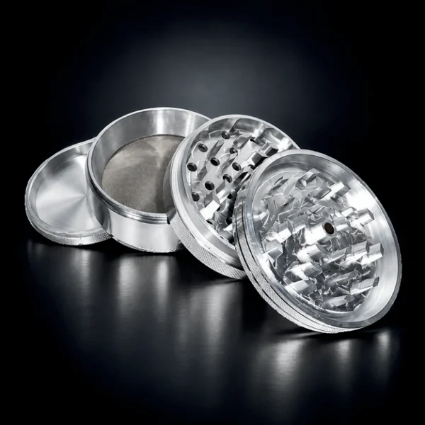 4-Piece Silver Aluminum Grinders - 4"