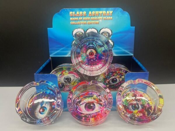 GLASS ASHTRAY 6 Pc Display - Eyes